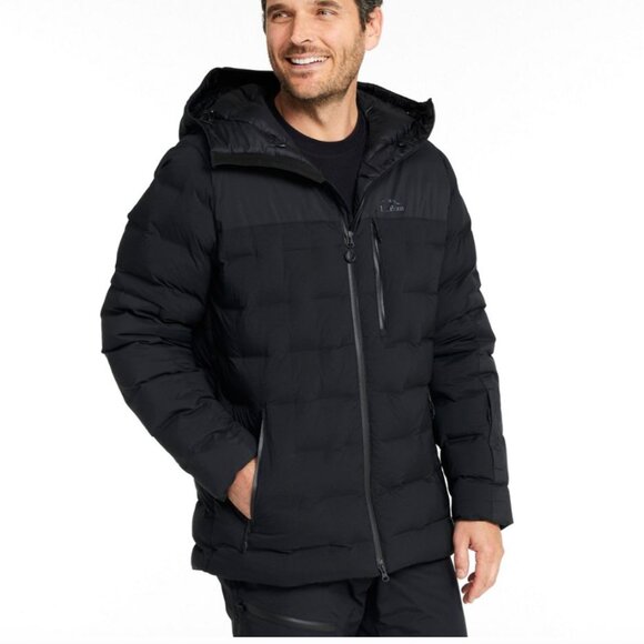 L.L. Bean Men's Wind Challenger Stretch Down Jacket Midnight Black Medium - Picture 1 of 13